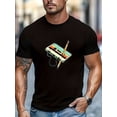 thumbnail image 1 of Men's Casual Short-Sleeve T-Shirt with 80s Cassette Tape Print - Regular Fit, Summer Comfort for Casual Attire and Casual Outings, 1 of 5