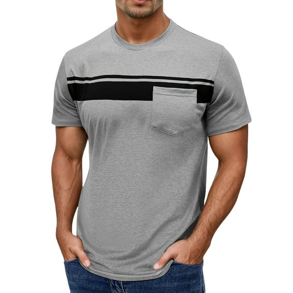 Men's Casual Short Sleeve T-Shirts with Pocket Comfortable Crew Neck Tops for Everyday Wear and Summer Activities Mens T-Shirts No Pockets V Neck Cotton Big and Tall 4x