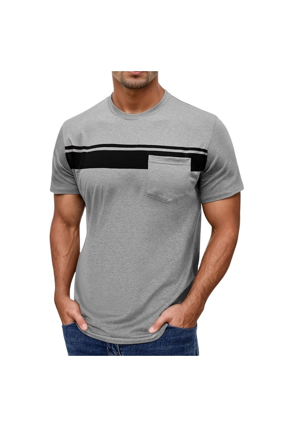 Men's Casual Short Sleeve T-Shirts with Pocket Comfortable Crew Neck Tops for Everyday Wear and Summer Activities Mens T-Shirts No Pockets V Neck Cotton Big and Tall 4x