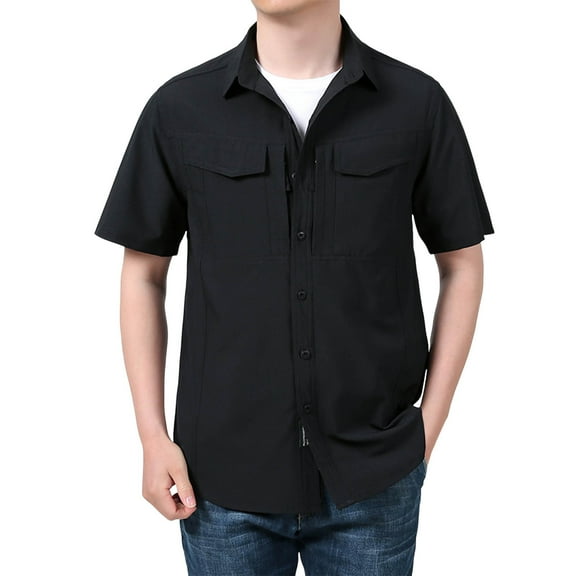 Men's Casual Short Sleeve Work Shirt for Daily Wear and Outdoor Activities Breathable Summer Wear with Pocket Design Mens T-Shirts Dry Wick Cotton T Shirts Big and Tall 2x