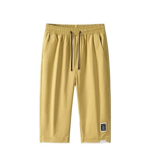 Men's Casual Shorts 6 Mens Active Shorts Mens Basketball Men Athletic Short Big Long Mesh Men Clothes for Linen Short Men's Summer Cargo Capris Loose Fit Khaki L