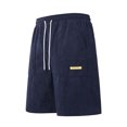 thumbnail image 1 of ZQUUVOU Men's Casual Shorts Bermuda Relax Fit Cotton Velvet Training Breathable Shorts Pockets Navy, 1 of 9