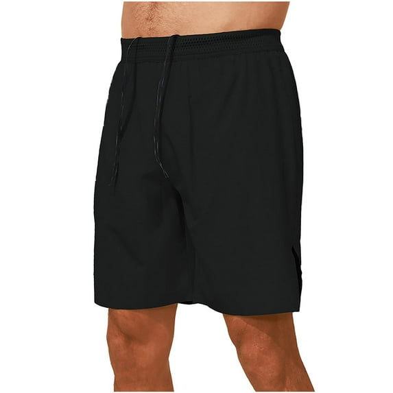 ZQUUVOU Men's Casual Shorts Breathable Sports Lightweight Running Fitness Shorts Black