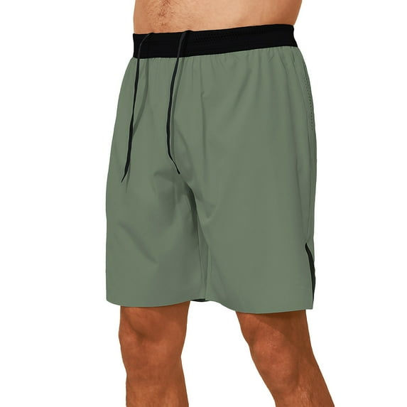 Men's Casual Shorts Breathable Sports Lightweight Running Fitness Shorts Olive Green