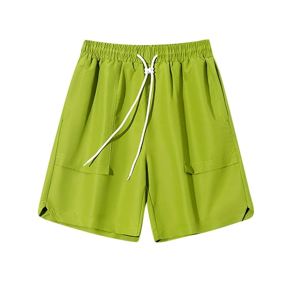 ZQUUVOU Men's Casual Shorts Comfortable Drawstring Pocket Elastic Waist Shorts Green