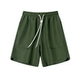 thumbnail image 1 of ZQUUVOU Men's Casual Shorts Comfortable Drawstring Pocket Elastic Waist Shorts Olive Green, 1 of 3