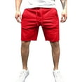 thumbnail image 1 of Men's Casual Shorts Comfortable Knee Length Solid Splice Pocket Design Mid Waist Drawstring Closure Lightweight Outdoor Apparel Men's Slim Fit Shorts Mens Big and Tall 5xl Fitted, 1 of 6
