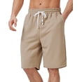 thumbnail image 1 of Puztloy Men's Casual Shorts Drawstring Elastic Waist Texture Workout Jogging Running Sweat Shorts Summer Beach Short Pants for Men, 1 of 8