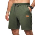 thumbnail image 1 of Men's Casual Shorts Elastic Waist Drawstring Classic Fit Breathable Summer Fashion Beach Lounge Shorts with Pockets Dark Green 2XL, 1 of 4