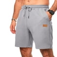 thumbnail image 1 of Men's Casual Shorts Elastic Waist Drawstring Classic Fit Breathable Summer Fashion Beach Lounge Shorts with Pockets Gray S, 1 of 4