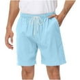 thumbnail image 1 of Men's Casual Shorts Elastic Waist Drawstring Lightweight Summer Beach Shorts With Pockets Short Sky Blue, 1 of 6