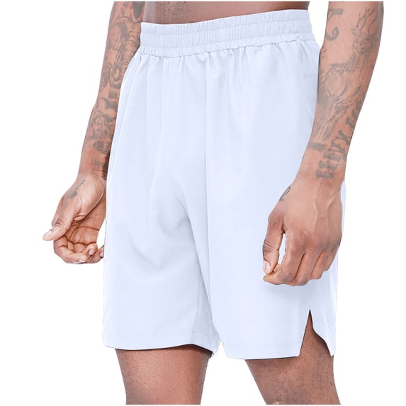 ZQUUVOU Men's Casual Shorts Elastic Waist Solid Color Cotton Drawstring Lightweight Summer Beach Shorts With Pockets Hiking Shorts Gray