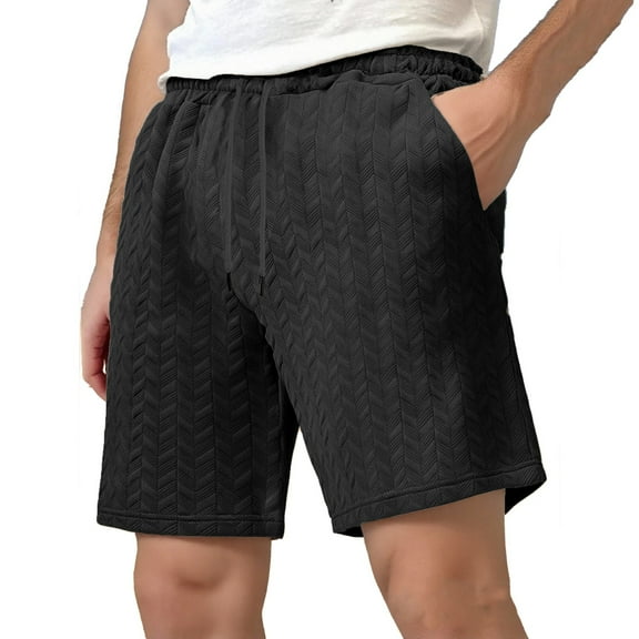 Men's Casual Shorts Elastic Waist Summer Beach Geometric Jacquard Comfortable Lightweight Trendy Streetwear with Pockets