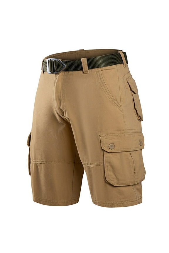 Men's Casual Shorts Elastic Waistband Shorts Fit Apparel Big Comfortable Clothes Mens Denim Cargo Mens Night Apparel Sports Tan Nonslip Band Male Summer Pockets Khaki 34