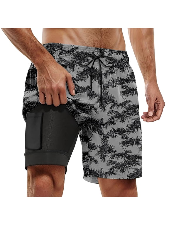 Men's Casual Shorts Gasp Shorts Men Nylon Basketball Pack for Men Memory Boy Trunk Running Short Summer for Casual Mens Work Out Athletic with Pocket Summer Wear Grey S