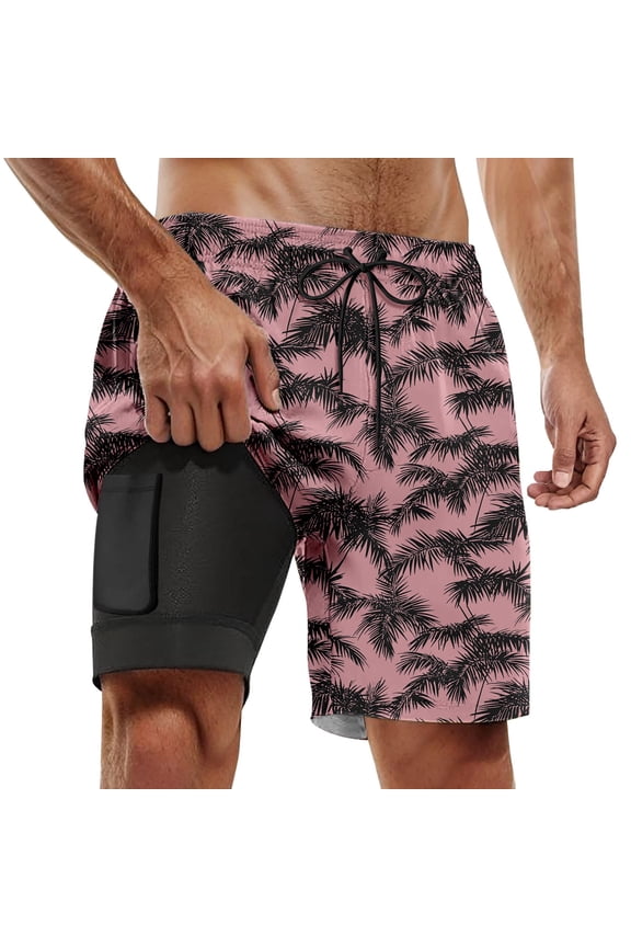 Men's Casual Shorts Gasp Shorts Men Nylon Basketball Pack for Men Memory Boy Trunk Running Short Summer for Casual Mens Work Out Athletic with Pocket Summer Wear Pink S