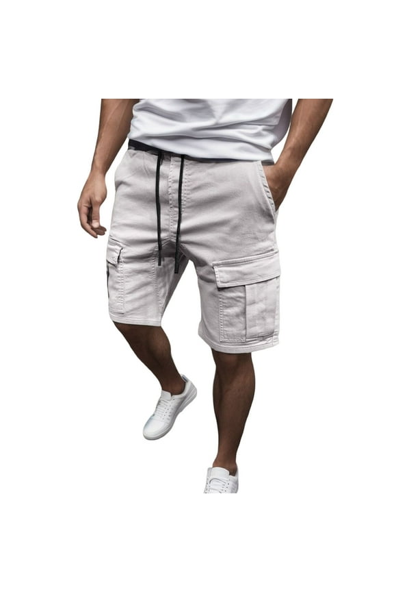 Men's Casual Shorts Lightweight Comfortable Summer Wear with Cargo Pockets for Outdoor Activities and Everyday Use Men's Elastic Waist Shorts Mens Flex Yellow