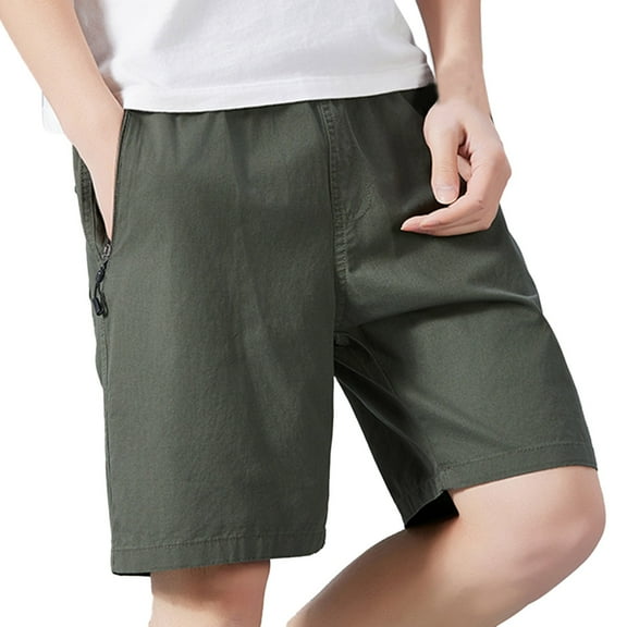 Men's Casual Shorts Lightweight Comfortable Trendy Sportswear Zipper Pocket Drawstring Waist Five Quarter Pants for Men Relaxed Fit Daily Wear
