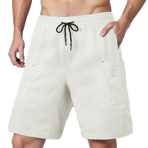 Men's Casual Shorts Lightweight -Pocket Cargo Pants for Everyday Outdoor Activities with Comfortable Drawstring Waist
