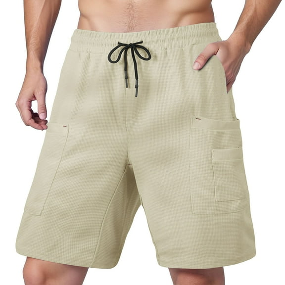 Men's Casual Shorts Lightweight -Pocket Cargo Pants for Everyday Outdoor Activities with Comfortable Drawstring Waist