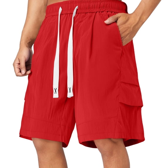 Men's Casual Shorts Lightweight Relaxed Fit Outdoor Leisure Drawstring Summer Pants with Pockets