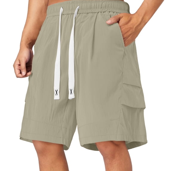 Men's Casual Shorts Lightweight Relaxed Fit Outdoor Leisure Drawstring Summer Pants with Pockets
