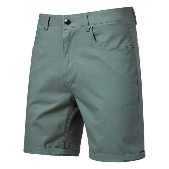 Men's Casual Shorts Lightweight Straight Tube Slim Fit Work Pants Hiking Golf Cargo Short with Pockets (32, Green)