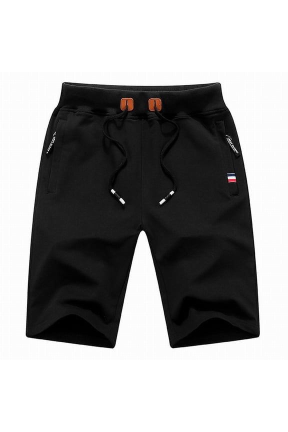 Men's Casual Shorts Linen Shorts Mens on Tripe Mens Mesh Divided Baseball Y Fit Running Men Pockets Bodybuilding Work Out Men's Sport Pure Black M