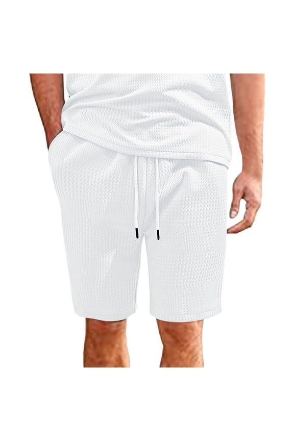 Men's Casual Shorts Little Year Big Sports Shorts Knit Men Custom for Men for Exercise Cu Mens Tan Workout Trunks 10 Star European Solid Color Drawstring Jacquard Casual Loose White 2XL