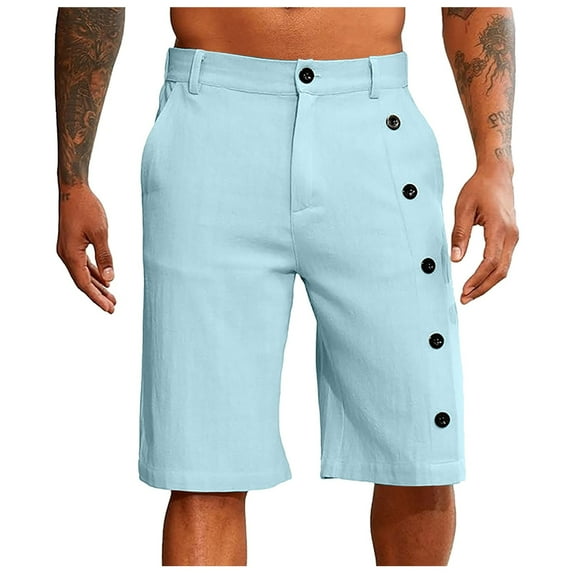 Men's Casual Shorts Long Shorts for Men Fitness Man Workout Men Pack Athletic for Mans Running under Mens Athletic Big And Tall Casual Summer Blue M