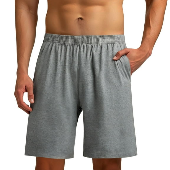 Men's Casual Shorts - Loose Fit Elastic Waistband, Polyester, All-Season, Sizes L-XXXXXL (Waist 62-82cm)