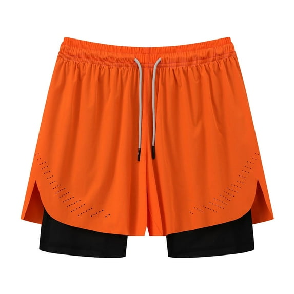 Men's Casual Shorts Mans Running Shorts Short Men Compression Men Big And Tall Nw941eg Short All Baggy Hustle Gang Mens Active Boys Sleepers Men's Quick Drying Double Layer Lined Orange XL