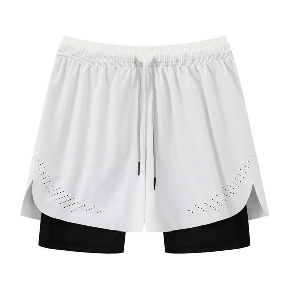 Men's Casual Shorts Mans Running Shorts Short Men Compression Men Big And Tall Nw941eg Short All Baggy Hustle Gang Mens Active Boys Sleepers Men's Quick Drying Double Layer Lined White S