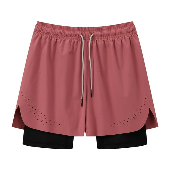 Men's Casual Shorts Mans Running Shorts Short Men Compression Men Big And Tall Nw941eg Short All Baggy Hustle Gang Mens Active Boys Sleepers Men's Quick Drying Double Layer Lined Watermelon Red XL