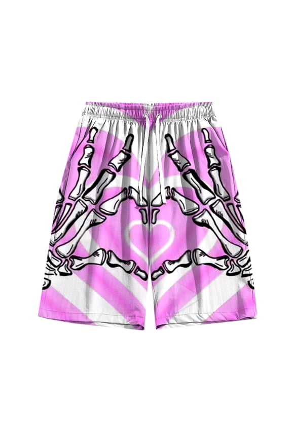 Men's Casual Shorts Memory Boy Knit Shorts Men Running Mens Athletic with Pocket Mens Short Workout Tie for Athletic Baggy Workout Mesh Swim Trunks Board Pink 4XL