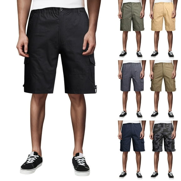 Men's Casual Shorts Men's Hiking Cargo Shorts Outdoor Lightweight Running Workout Gym Shorts Stretch Waist Athletic Gym Short Gym Workout Shorts for Men