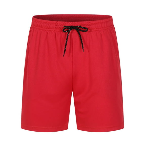 Men's Casual Shorts Mens Athletic Shorts Mesh Athletic with Pockets Memory Short Set Lined Men Sheer Training with Pockets Long Compression Red 3XL