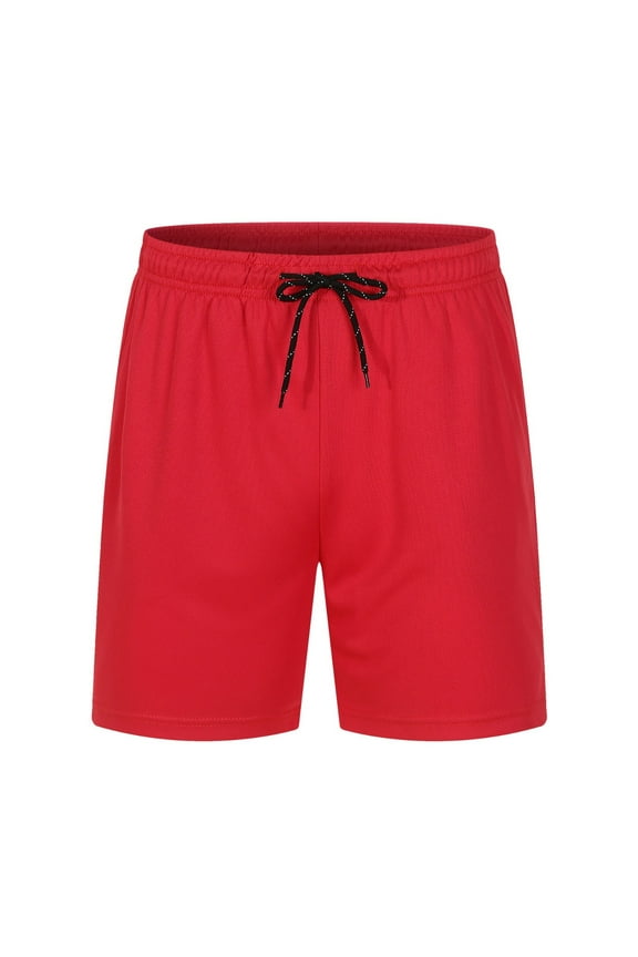 Men's Casual Shorts Mens Athletic Shorts Mesh Athletic with Pockets Memory Short Set Lined Men Sheer Training with Pockets Long Compression Red 3XL