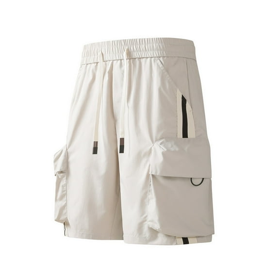 Men's Casual Shorts Mens Button Shorts Running Short Memory Workout Clothes Mens Polyester Running Athletic Recon Frame Casual Parish Workout Men Pack Men's Sports Loose Beige 2XL