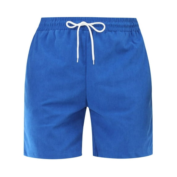 Men's Casual Shorts Mens Fitness Shorts Swim Shirt Hole Men Linen Short Y Fit Mens with Pockets Toe Workout Pocket Men Workout Clothes Short Running Summer Fashion Men's Casual Blue S