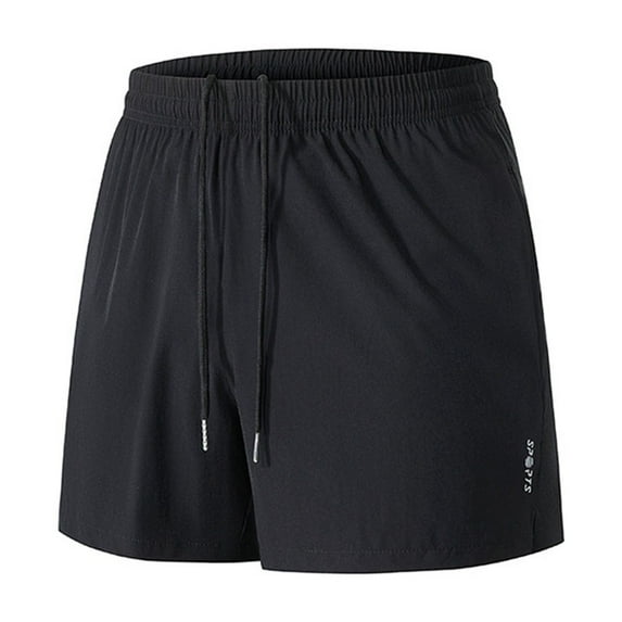 Men's Casual Shorts Mens Polyester Running Shorts Basketball with Pockets Men Basketball Pack for Men Athletic Push Apparel Summer Clothes for Fashion Festival Mens Black S