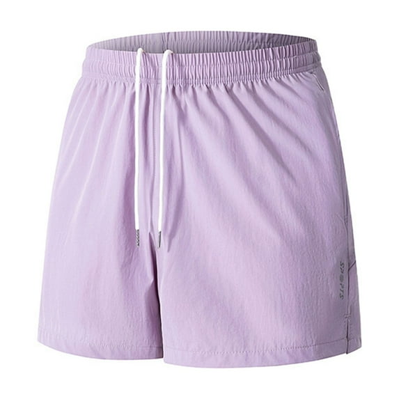 Men's Casual Shorts Mens Polyester Running Shorts Basketball with Pockets Men Basketball Pack for Men Athletic Push Apparel Summer Clothes for Fashion Festival Mens Purple S