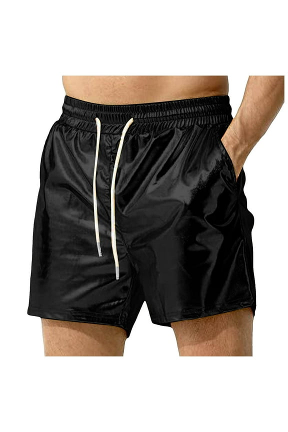 Men's Casual Shorts Mens Shorts Short Length Mens Short Hole Men Parish Men Designer Gasp Men's Stretch Reflective for Athletic on Sexy Black L