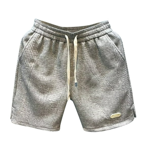 Men's Casual Shorts Mens Shorts Size 30 Mens Bodybuilding Fuzzy Memory Short Length Workout Pack Boys Sleepers Training with Pockets Elastic for Men Summer Grey M