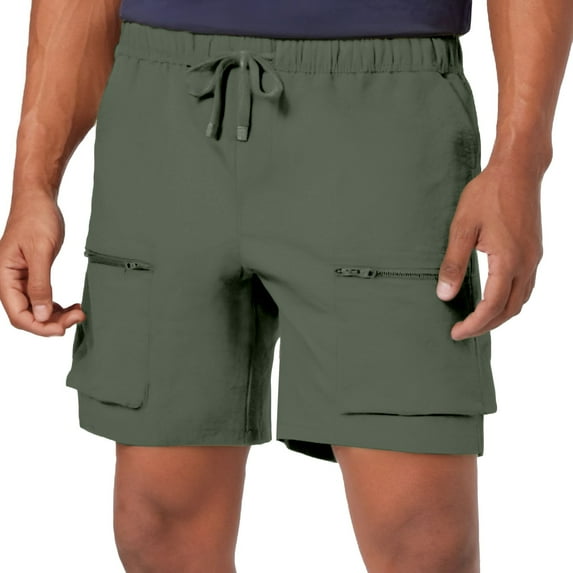 Men's Casual Shorts Outfit for Men Party Elastic Waistband Shorts Ski Training Basketball Knit Men Threads Basketball with Pockets Athletic with Pockets Little Green 2XL