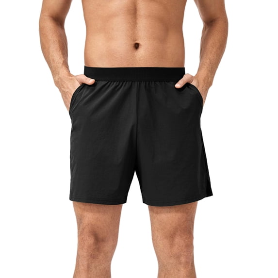 Men's Casual Shorts Quick Dry with Side Pockets Shorts Gym Athletic Workout Running Lightweight Shorts 7"/5"/9" Drawstring Shorts,Black M