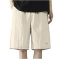 thumbnail image 1 of ZQUUVOU Men's Casual Shorts Relaxed Fit Solid Pants Drawstring Waist Athletic Gym Shorts With Pocket Beige, 1 of 5