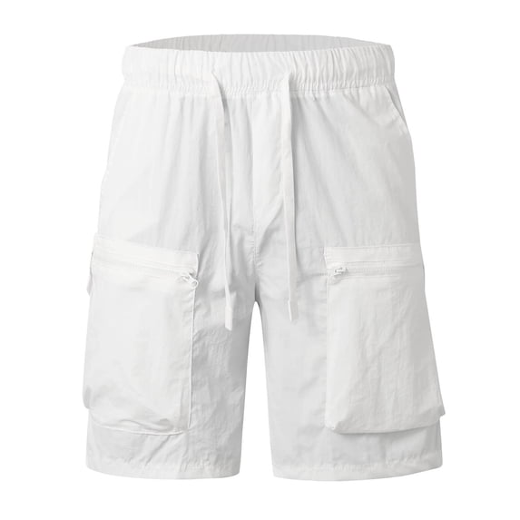 Men's Casual Shorts Sec Shorts Beach Wedding Men with Pockets Flashy Tie 4 8 Active Fuzzy Compression Cool for Men's Summer Fashion Thin Five Quarter Pants Solid Color White XL