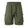 thumbnail image 1 of Men's Casual Shorts Sec Shorts Beach Wedding Men with Pockets Flashy Tie 4 8 Active Fuzzy Compression Cool for Men's Summer Fashion Thin Five Quarter Pants Solid Color Green L, 1 of 7