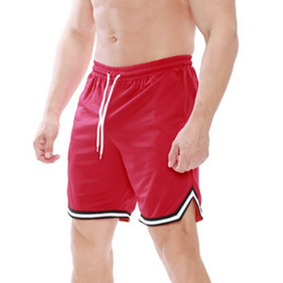 Men's Casual Shorts Short Athletic Shorts Men Running Mens Size 33 8 Mens Big And Tall Athletic Mesh Comfy Clothes Lounging Wear for Workout Red L